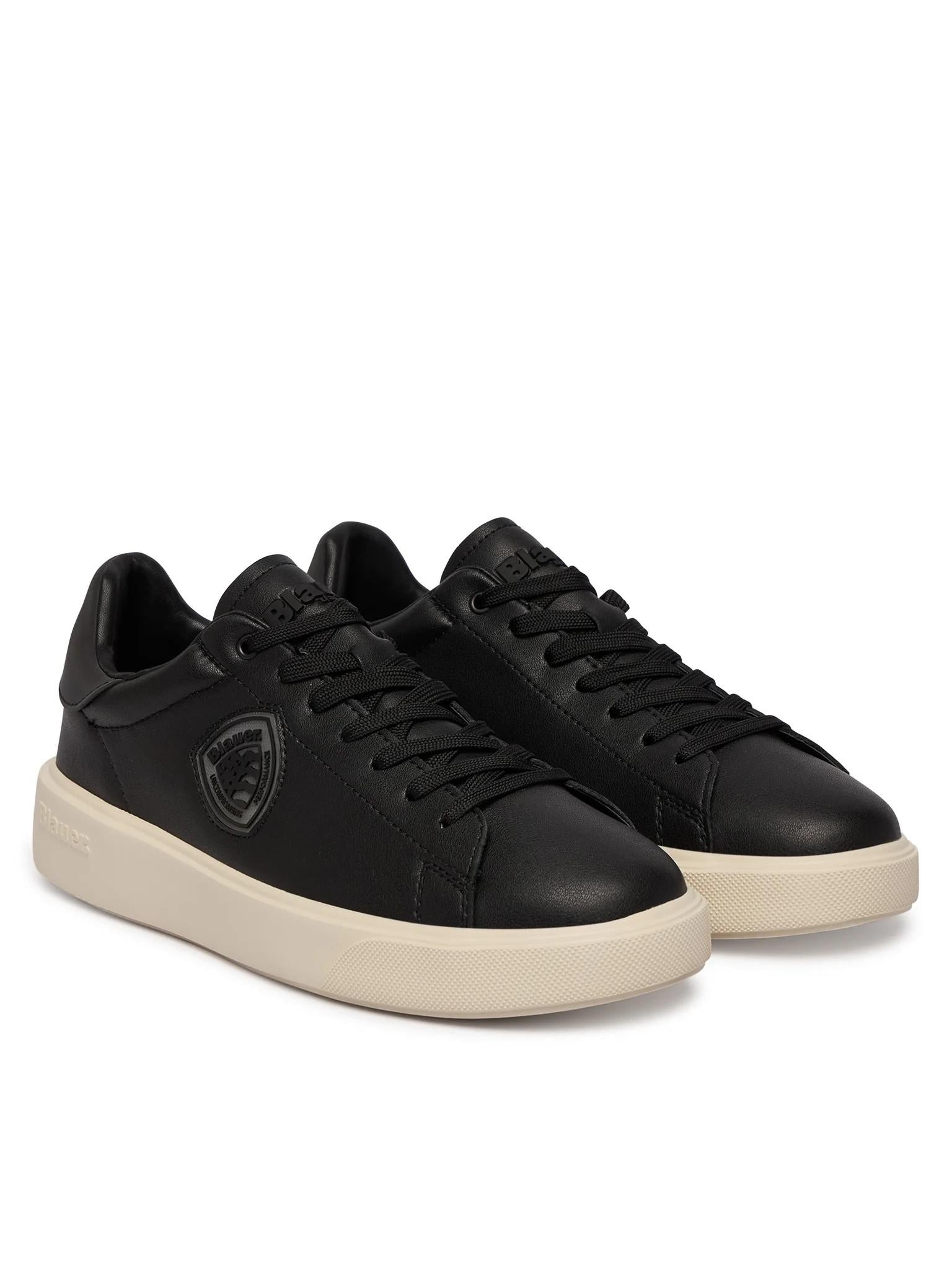 Blauer sneakers nere uomo S6BUCK07LEA BLK BLAUER SHOES 