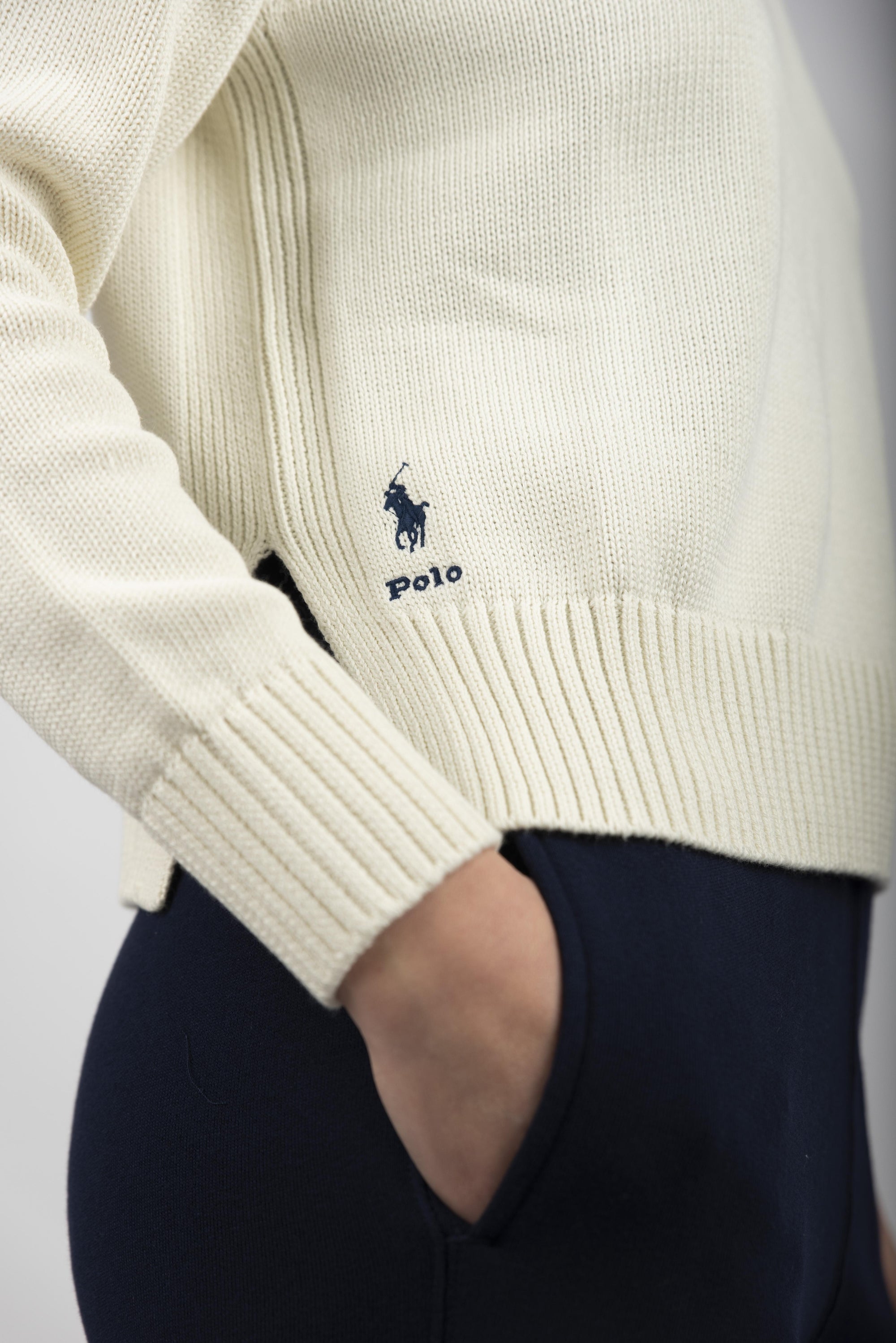 Maglia a girocollo in cotone pullover panna 211898583 003 POLO RALPH LAUREN 
