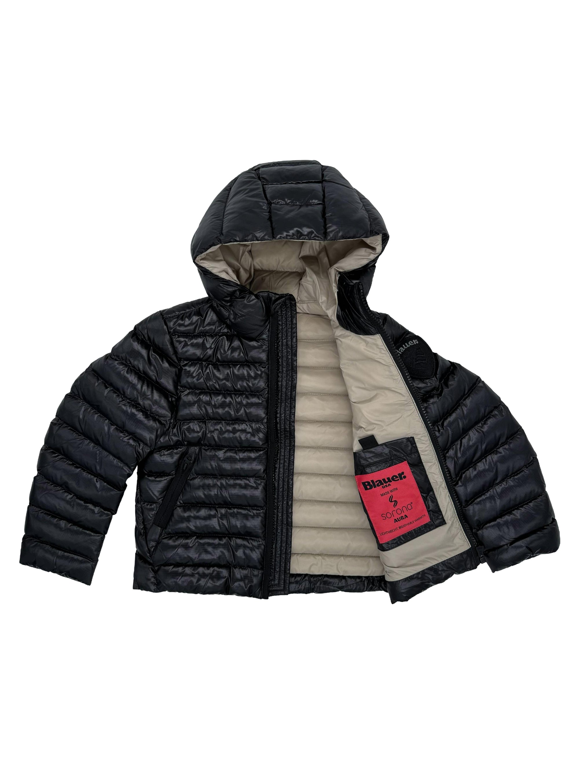 Piumino Adams con cappuccio 25WBLKC02426 999EIA BLAUER 