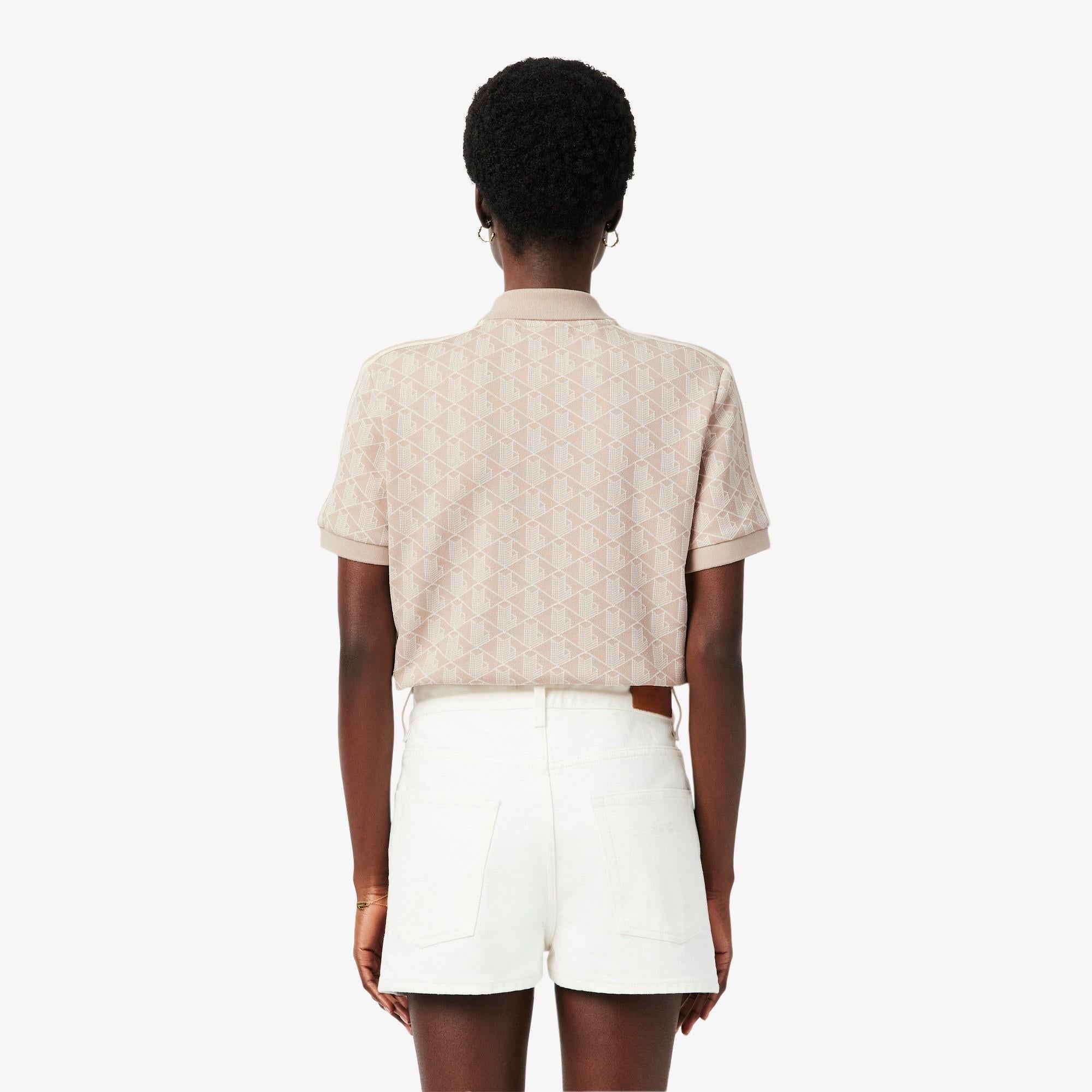 Polo slim fit in jacquard con monogramma DF3364 8GI LACOSTE 