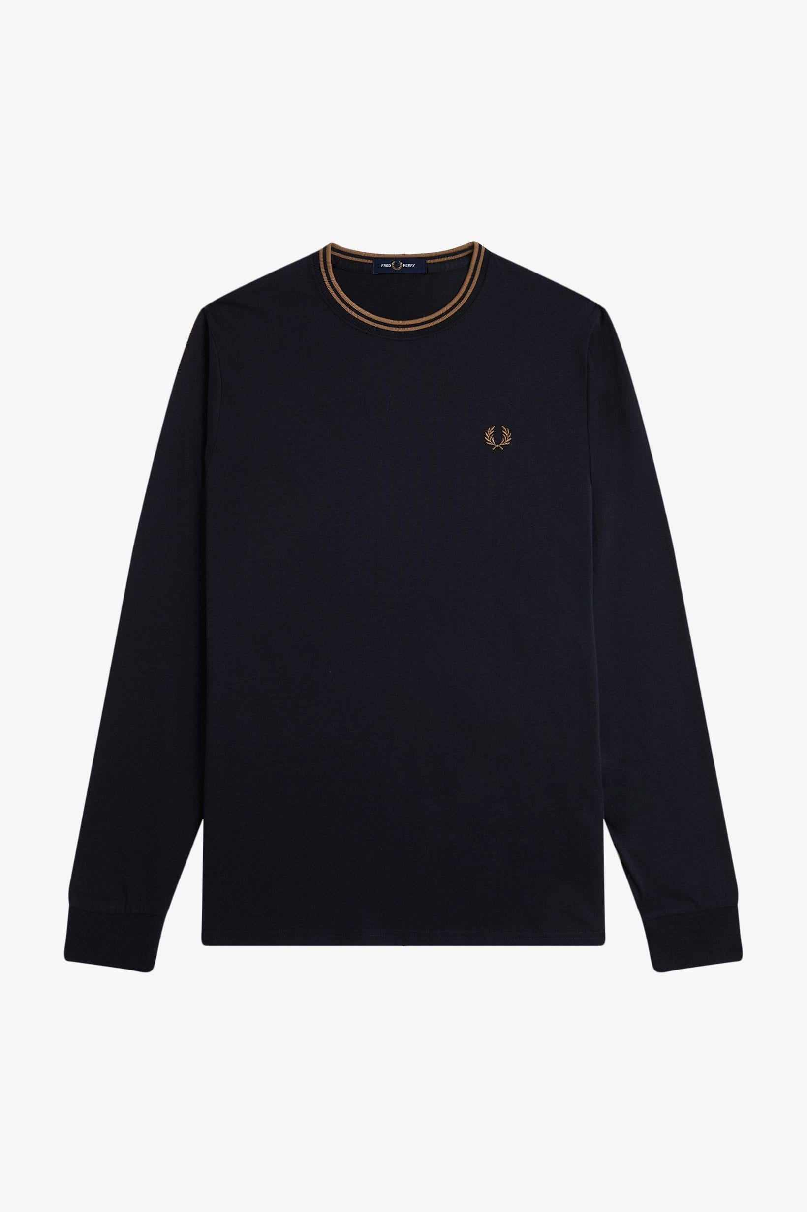 Maglia a maniche lunghe con logo ricamato M960255 184 FRED PERRY 