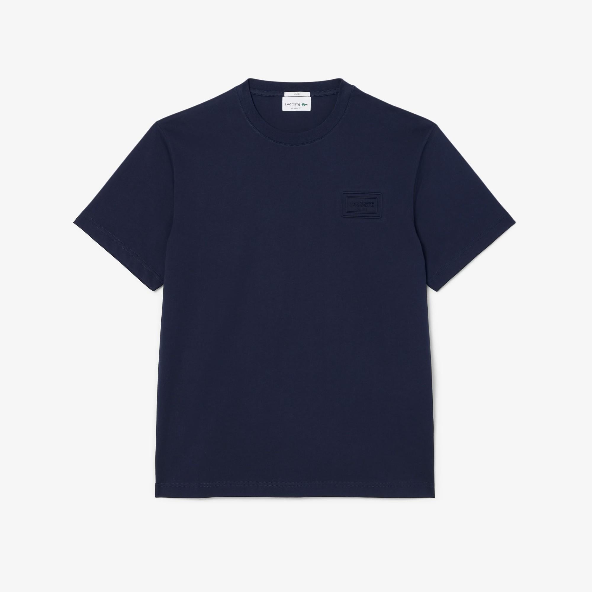 T-shirt in jersey con marchio goffrato TH0753 166 LACOSTE 