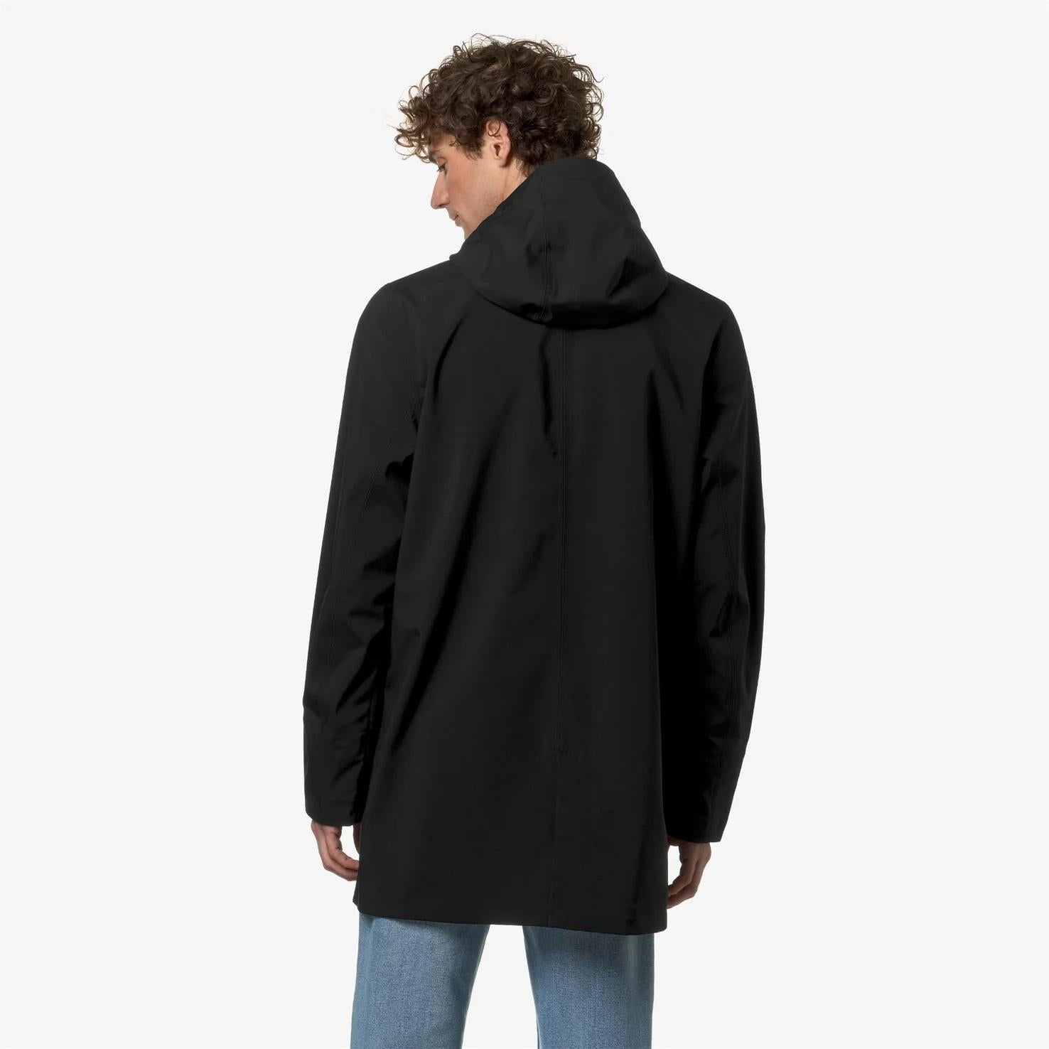 Giacca impermeabile da uomo a 3/4 grigio nero K5126SW USY K-WAY 