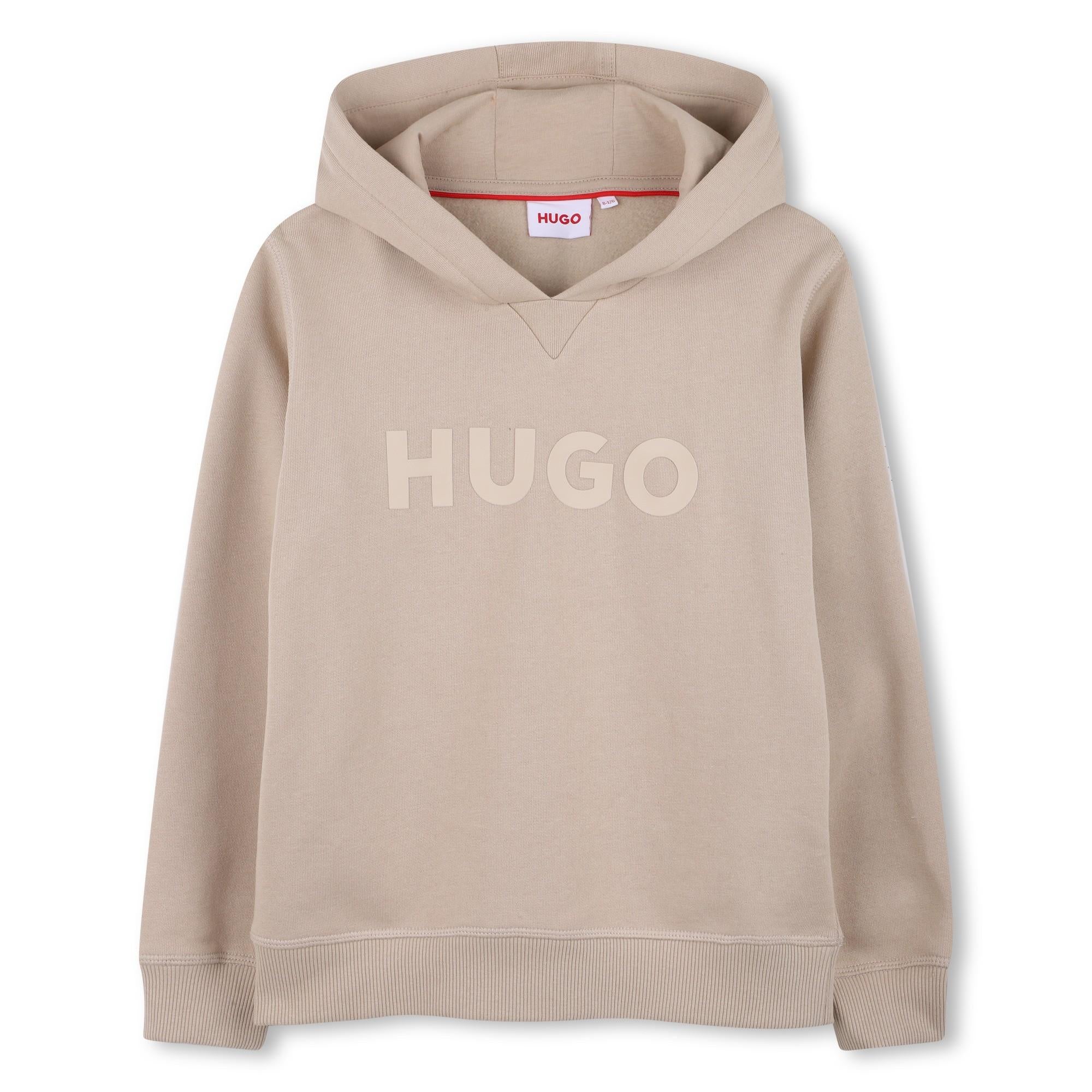 Felpa con cappuccio in misto cotone con logo stampato G00446 249 HUGO 