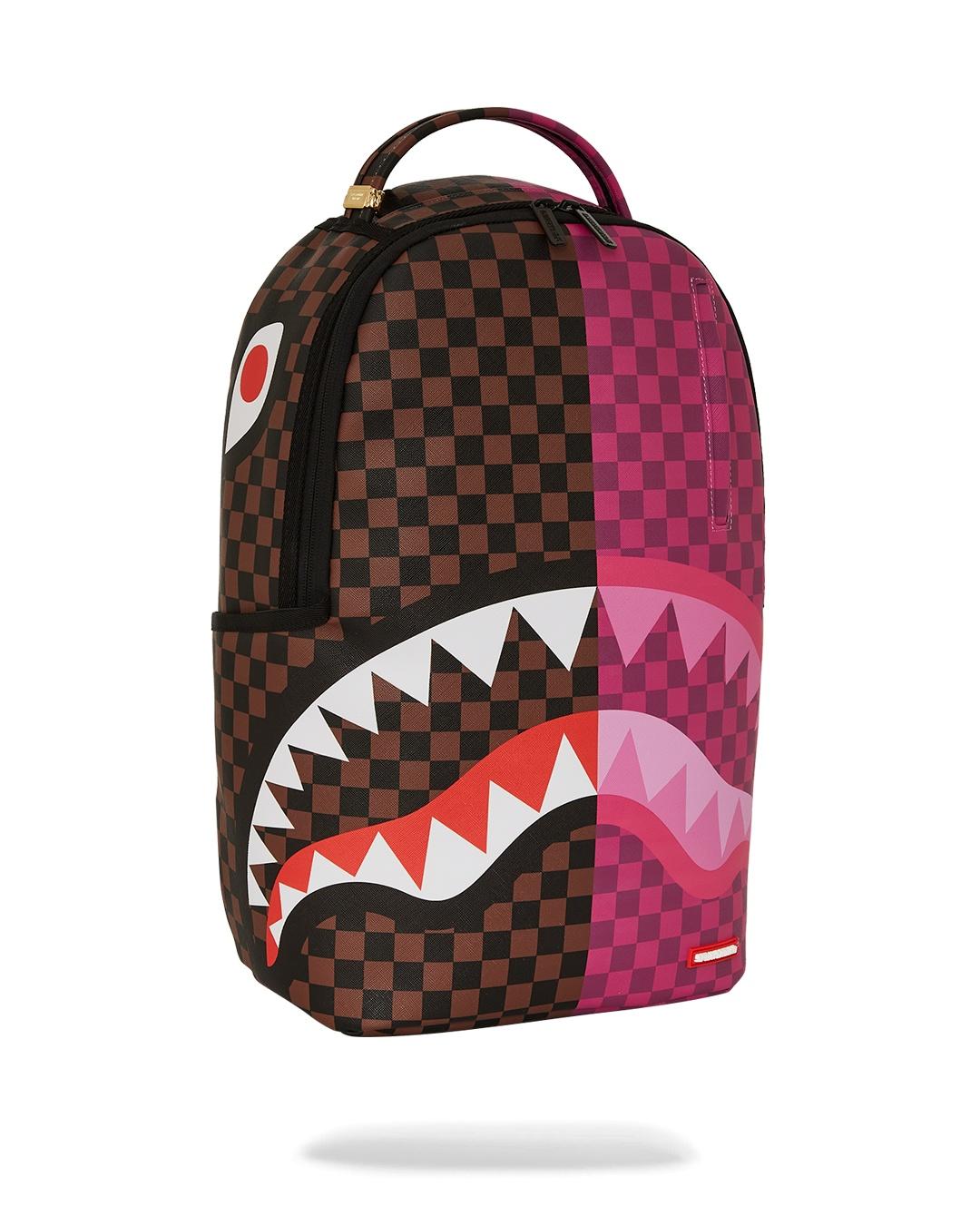 Zaino split sip pink check 910B6286 NSZ SPRAYGROUND 
