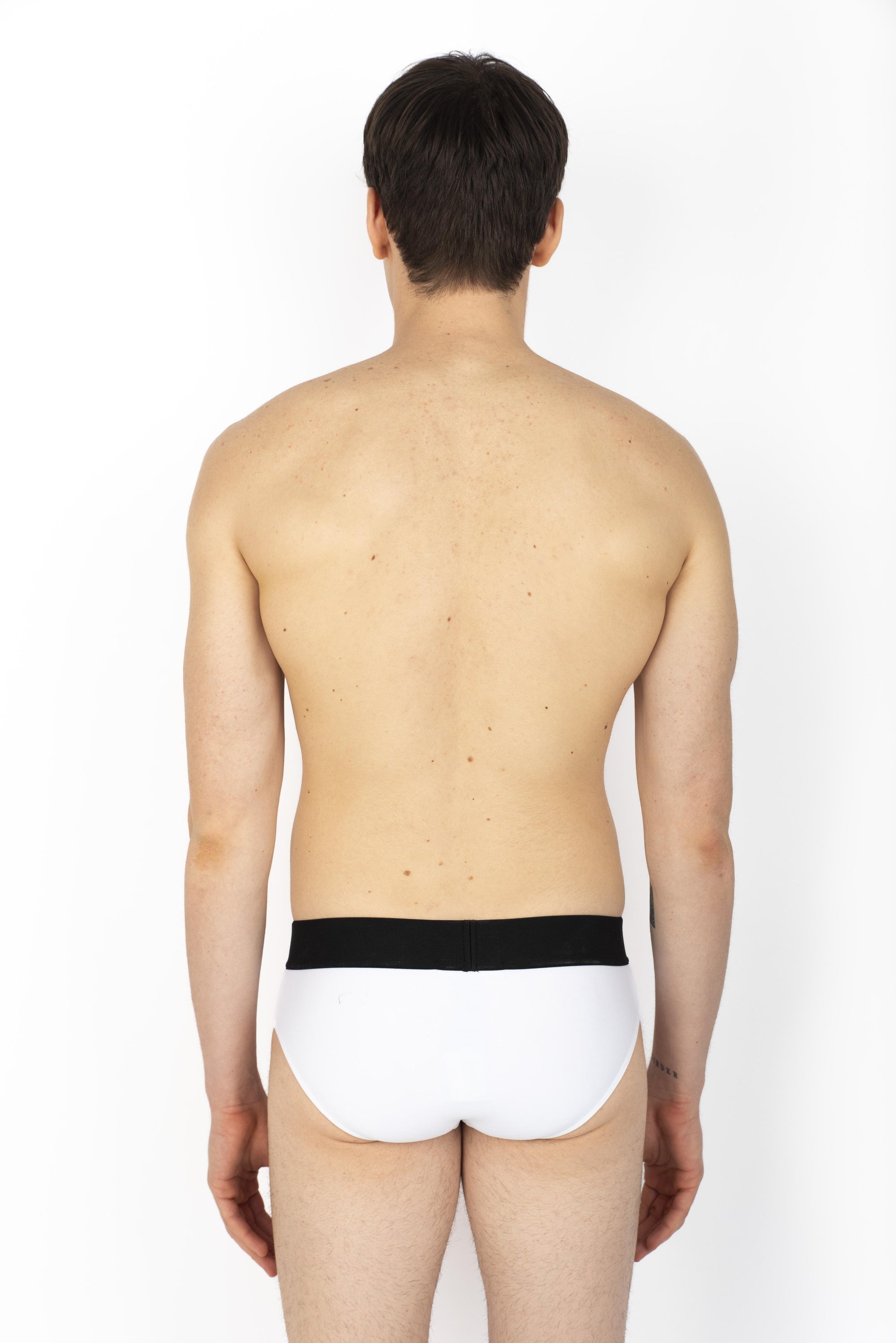 Swim Brief bianco con logo Icon nero D7B355990 010 DSQUARED BEACHWEAR 