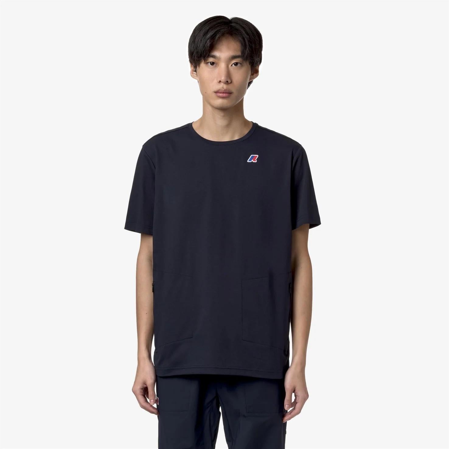 T-shirt unisex blu con tessuto resistente all'acqua K1141LW K89 K-WAY 