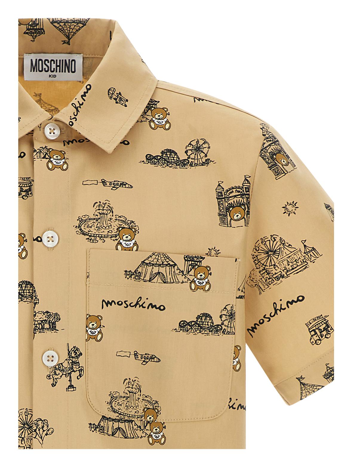 Camica con stampe all-over HMC01GLLB47 83445 MOSCHINO KID 