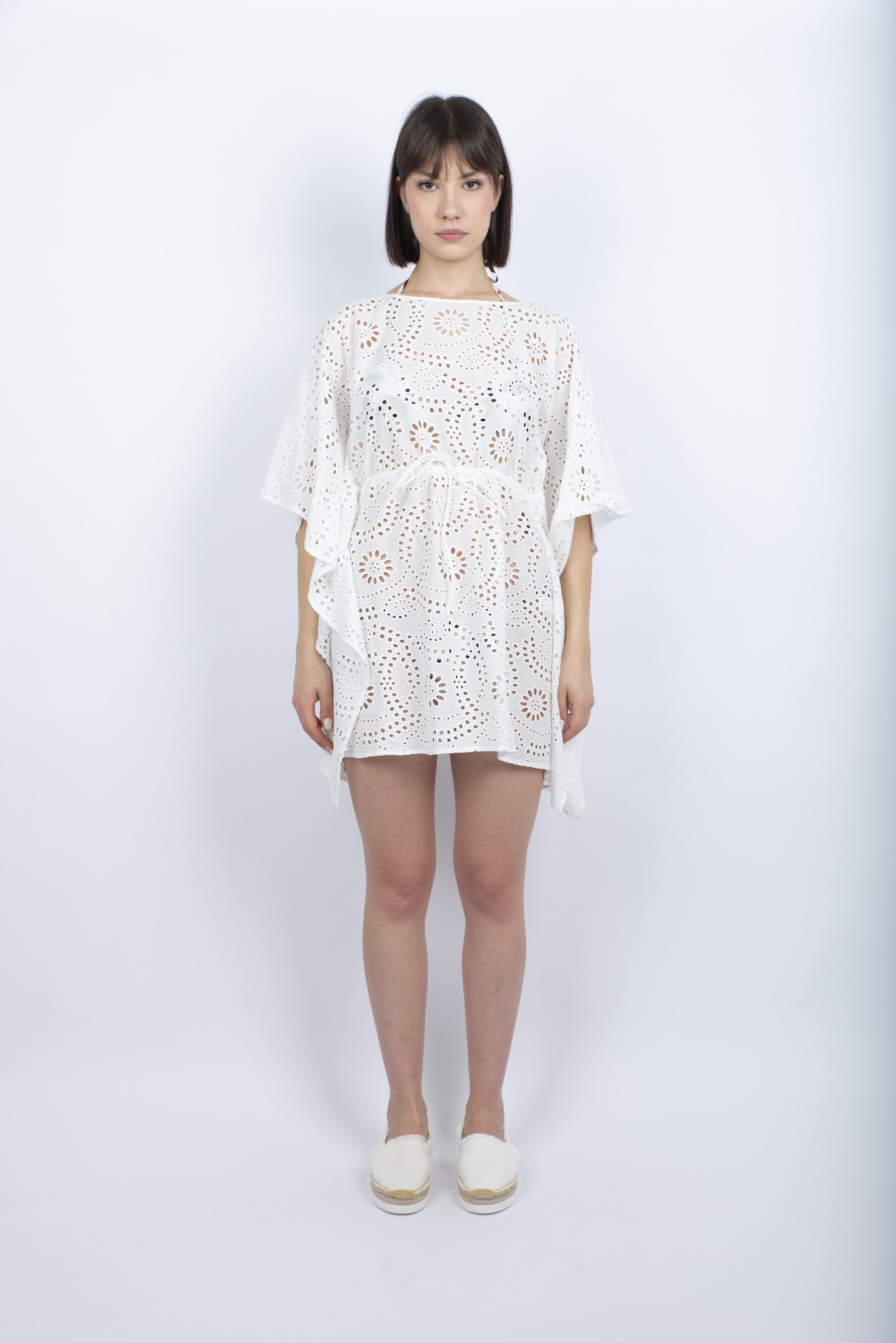 Iria kaftano in cotone seta bianco IRI0001 04071H MC2 SAINT BARTH 