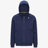Giacca in pile casual da uomo blu con cappuccio regolabile