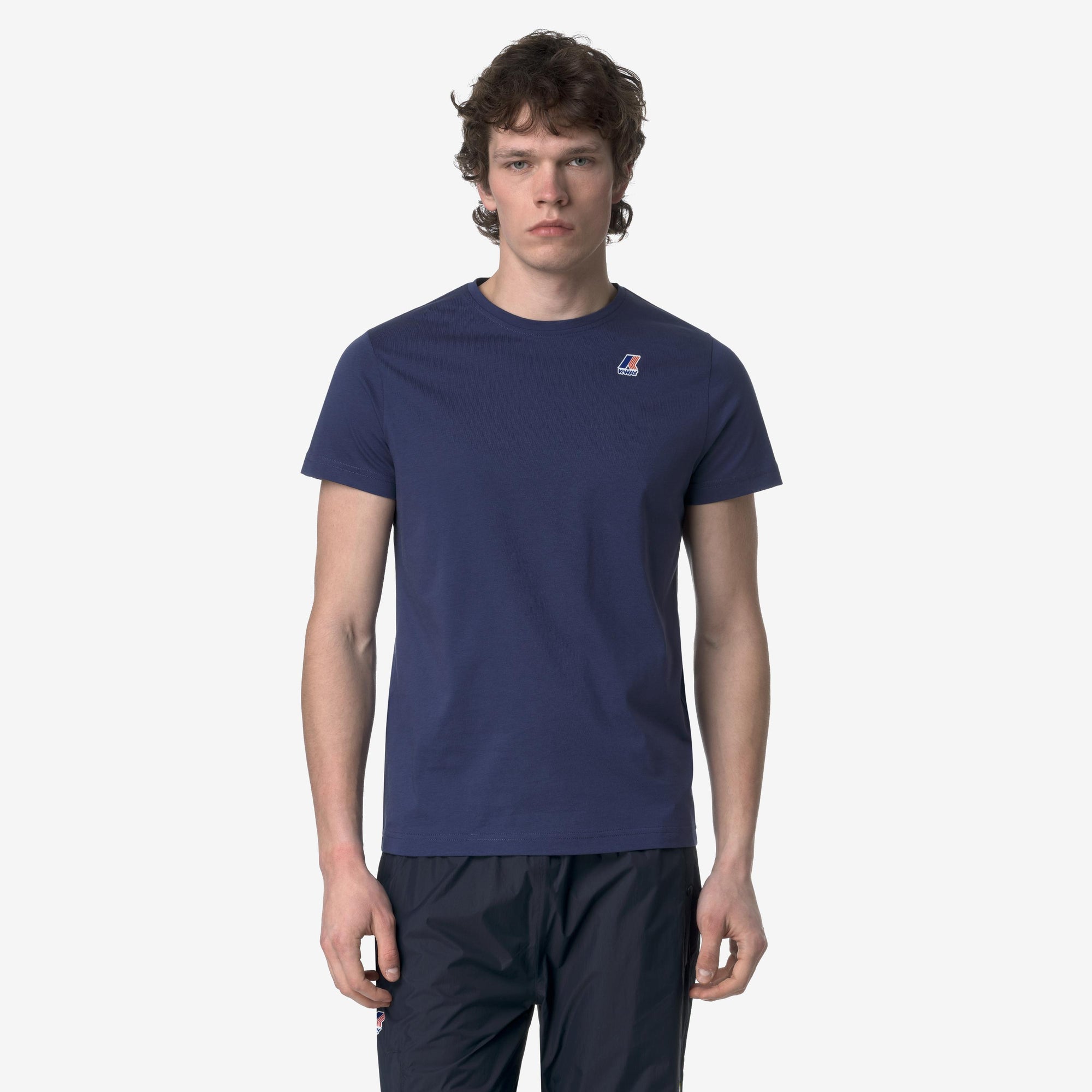 T-shirt unisex blu in cotone  con logo K007JE0 867 K-WAY 