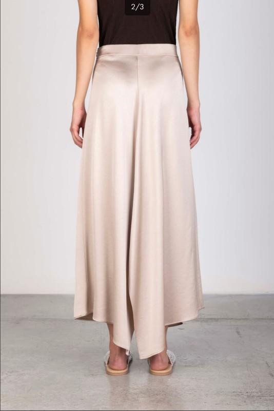 Gonna liquid satin midi asim 116023 PTL ALYSI CHOCOLAT 