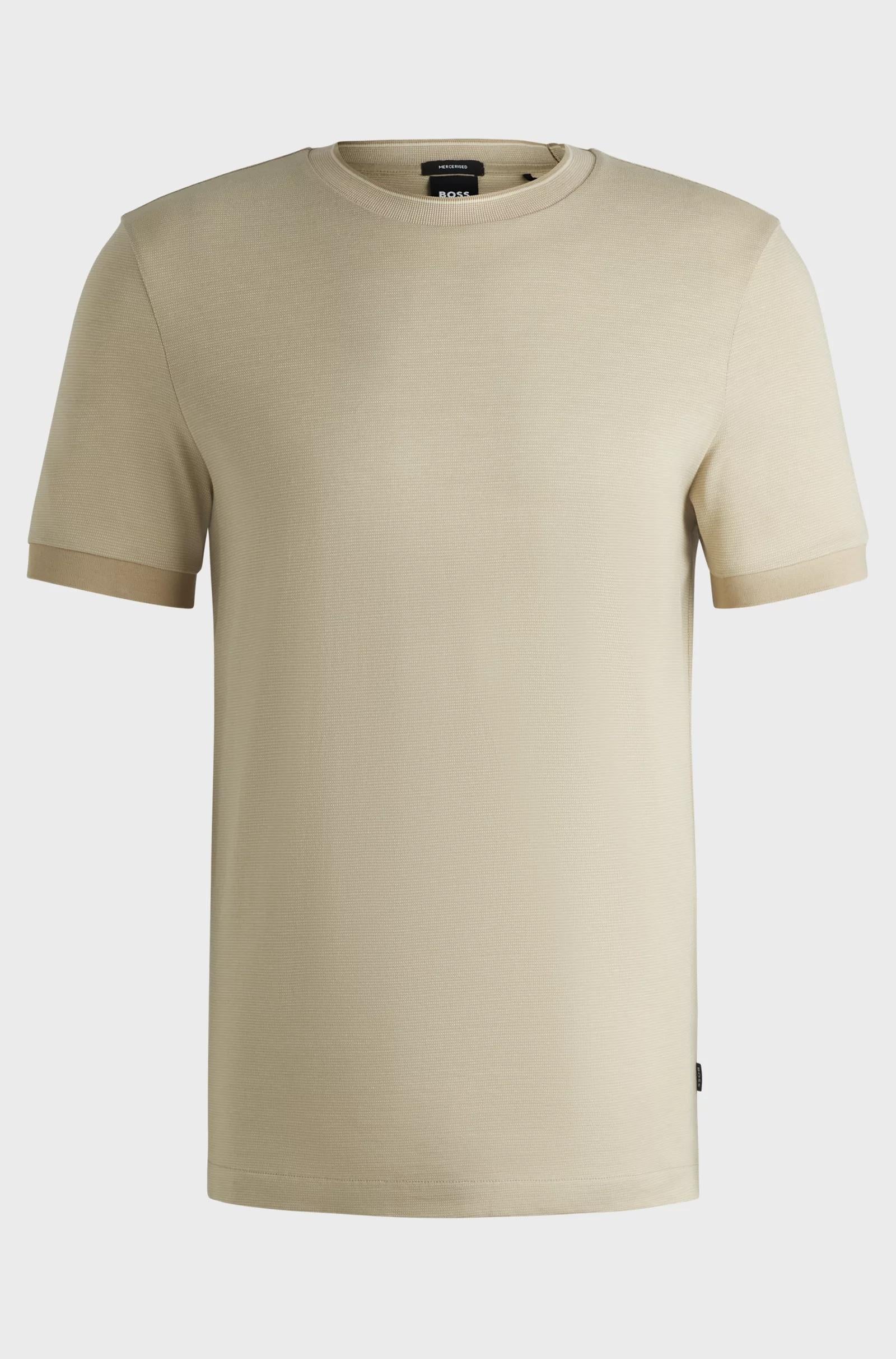 T-shirt slim fit in cotone lavorato con colletto a contrasto 50536847 275 BOSS 