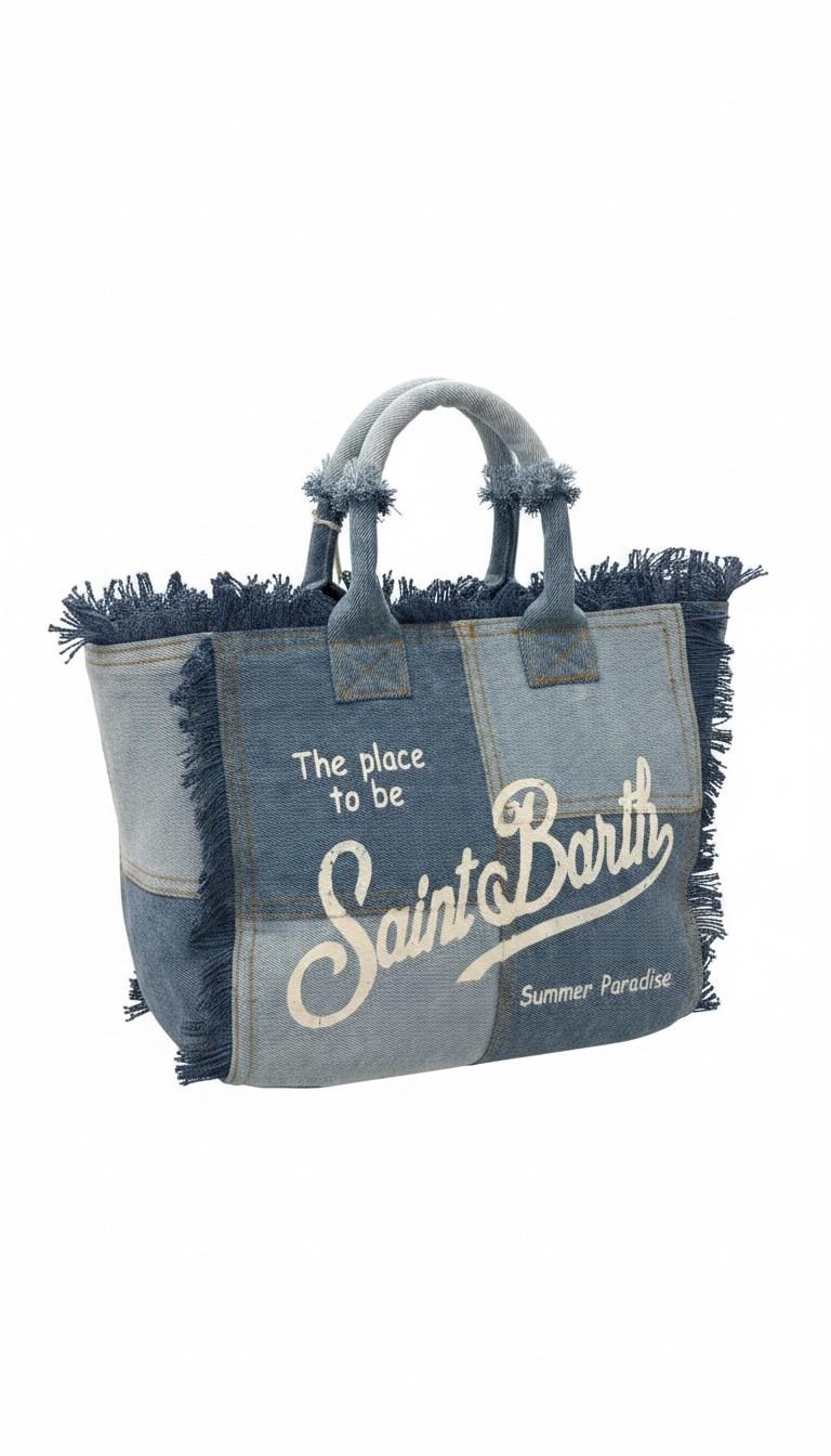 Borsa Colette in denim patchwork COL0001 00402L MC2 SAINT BARTH 
