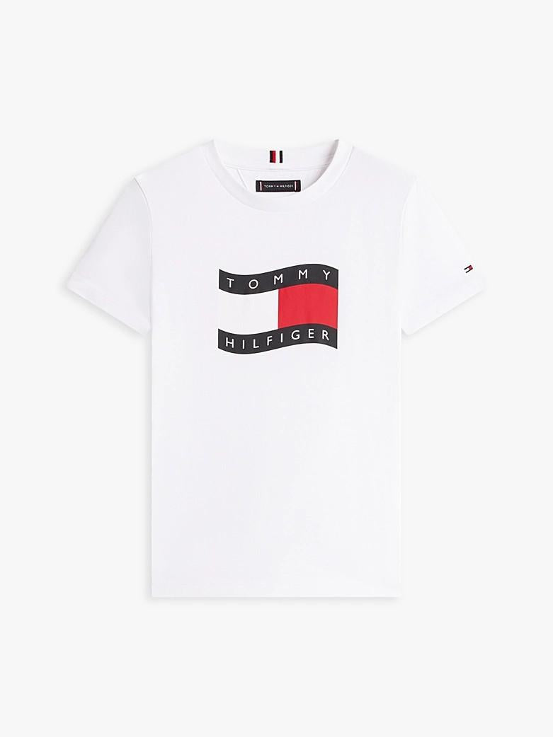 T-shirt in jersey con bandiera ondulato KB0KB10275T YBR TOMMY HILFIGER 