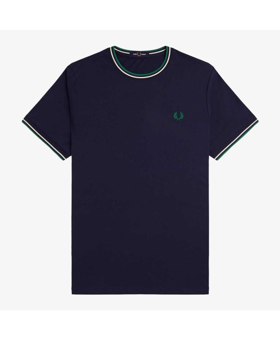 T-shirt con doppia riga M158853 Y30 FRED PERRY 