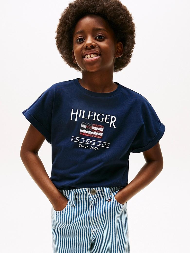 T-shirt relaxed fit con paillettes KG0KG08525J C1G TOMMY HILFIGER 