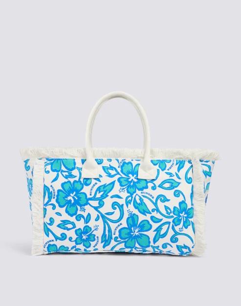 Regular tote bag effetto stone washed con stampa SK23 white AW021ABCA623 00623 SUNDEK 
