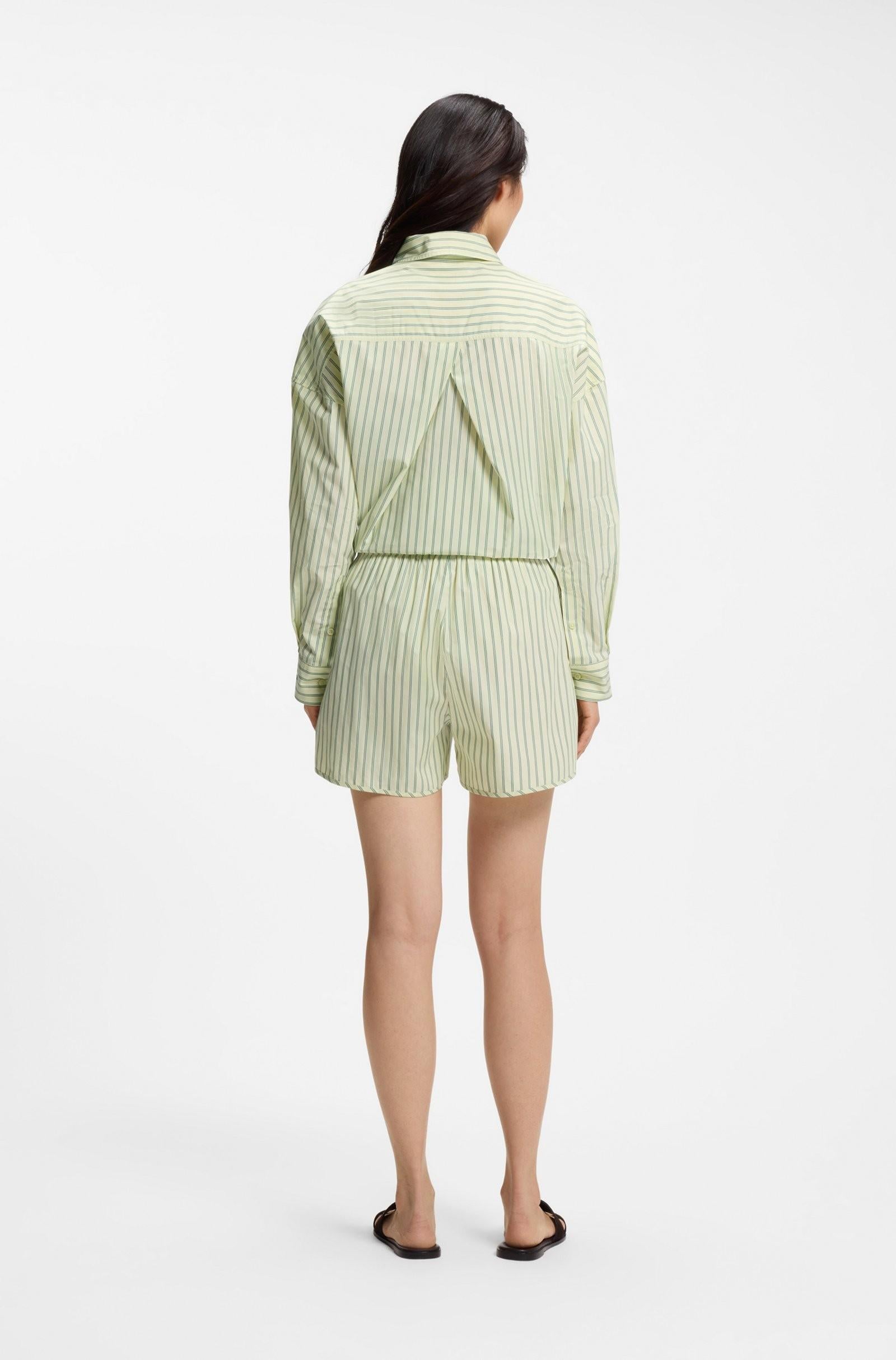 Shorts con righe verticali in popeline di cotone 50559232 982 BOSS 