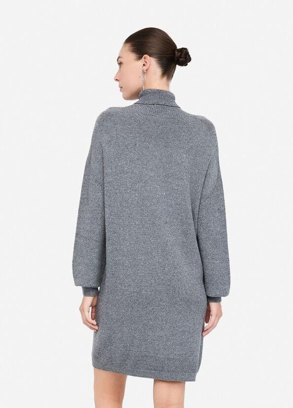 Abito in maglia con micro paillettes MF5484MA27R 04485 LIU JO WHITE2 