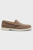 Suede loafers with debossed logo