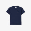 T-shirt in cotone con striscia con logo