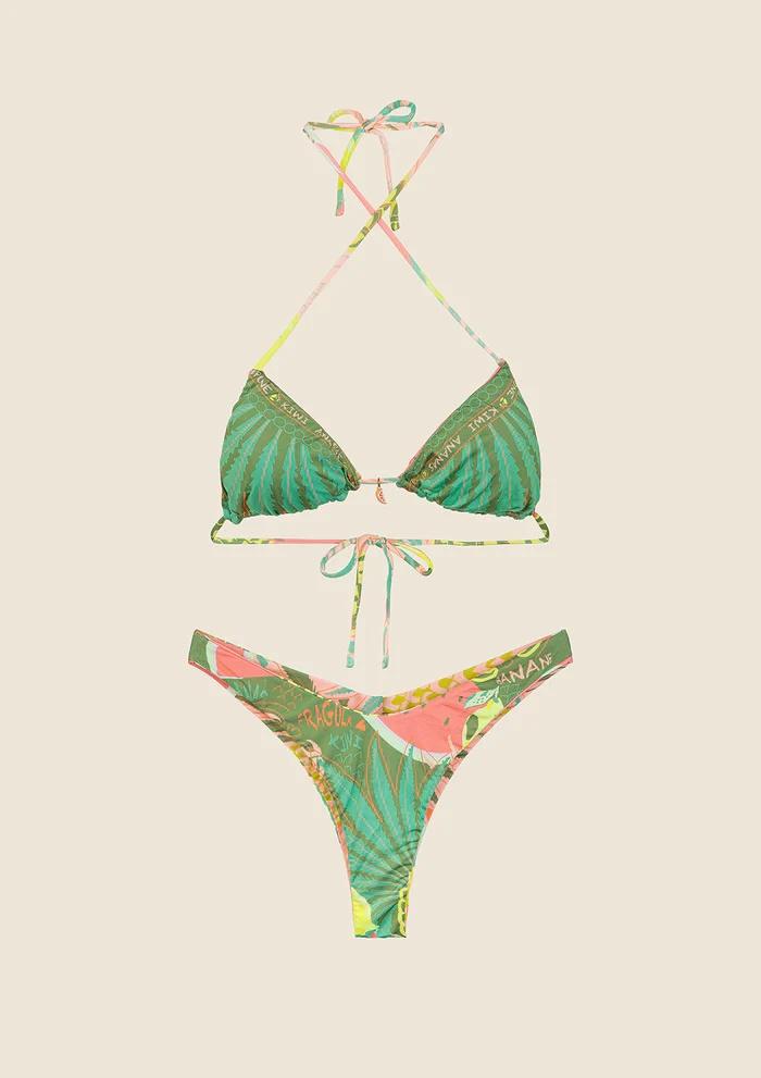 Bikini Reversibile Triangolo con Slip Americano Fisso Fantasia 0660X 15 F**K 
