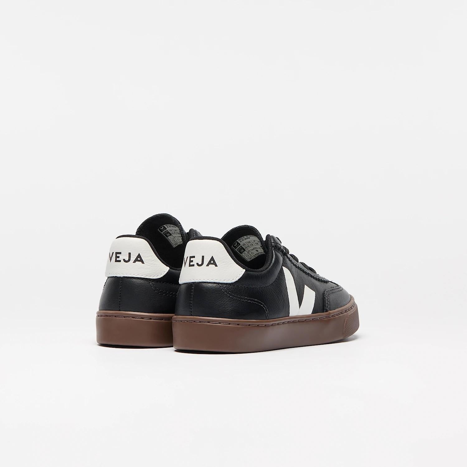 Volley elastic laces leather black white bark SY2021 015 VEJA 