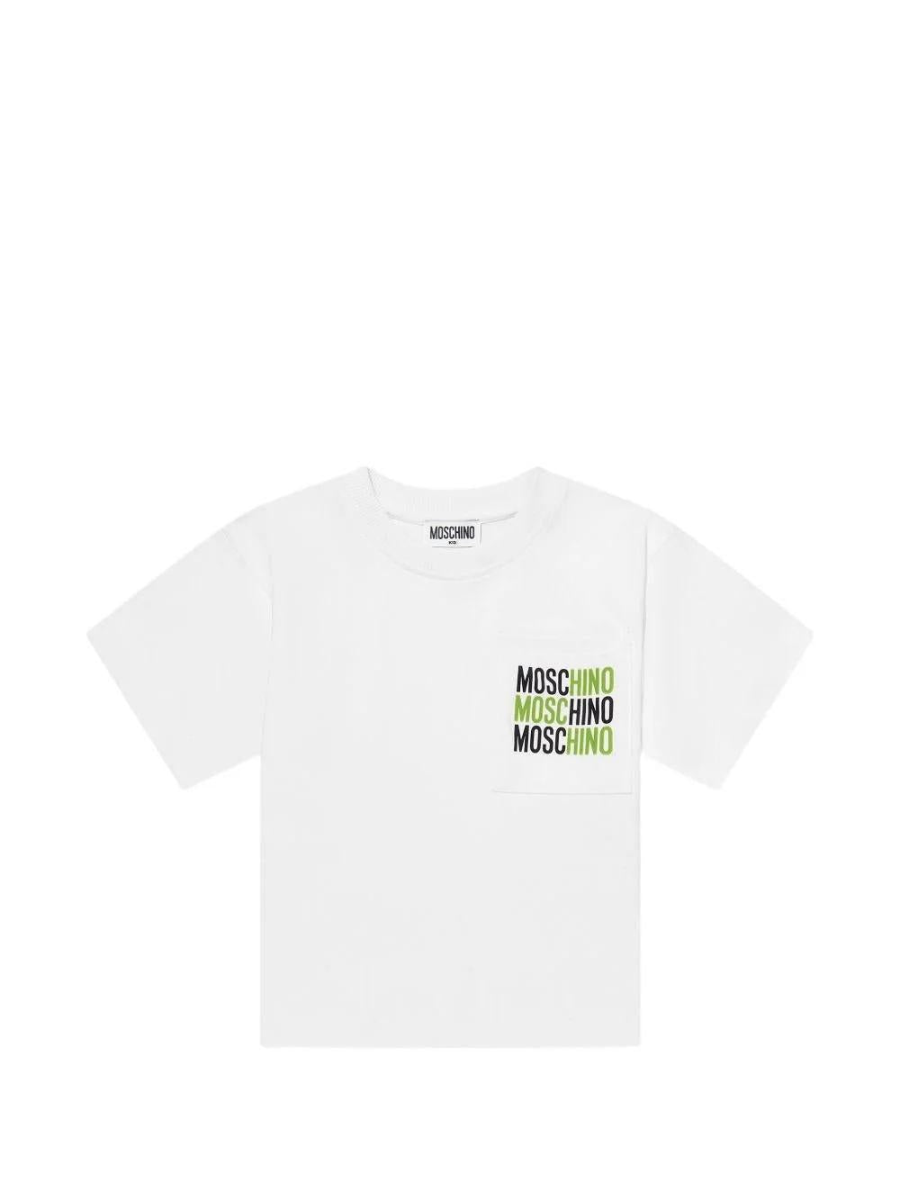 T-shirt con logo  HMG00RLCA32T 83687 MOSCHINO KID 