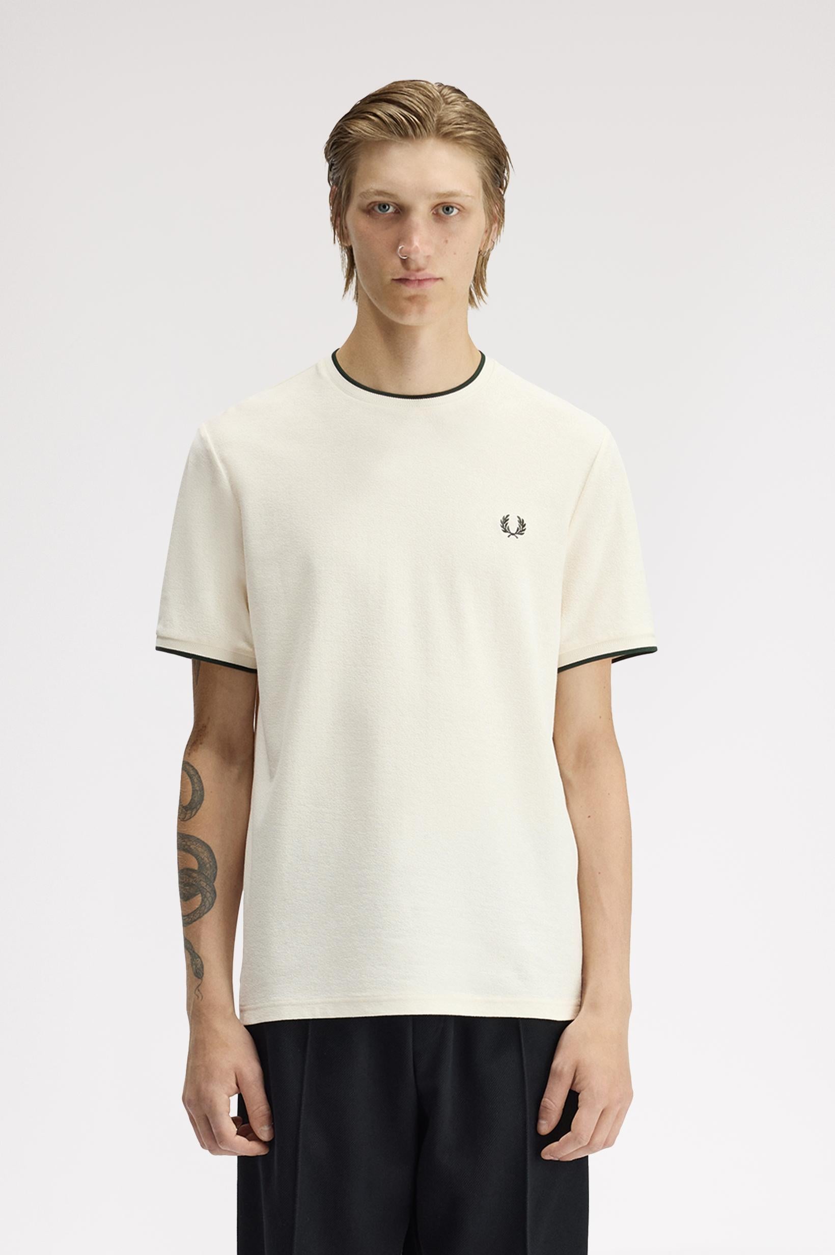 T-shirt con doppia riga M239757 560 FRED PERRY 