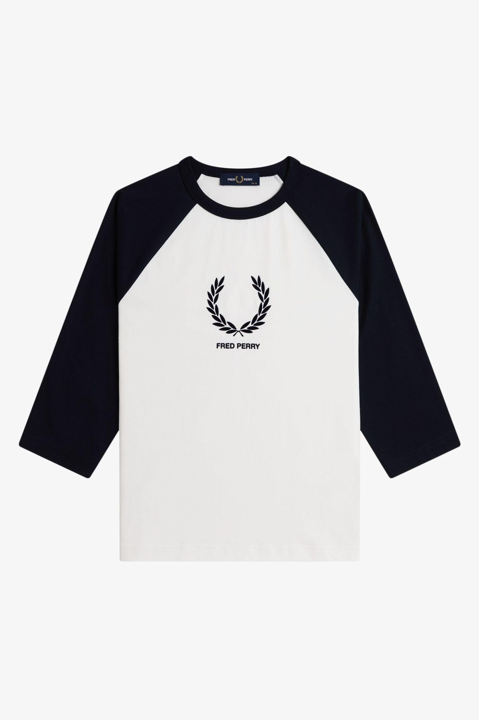 T-shirt con stampa floccata G114257 129 FRED PERRY 