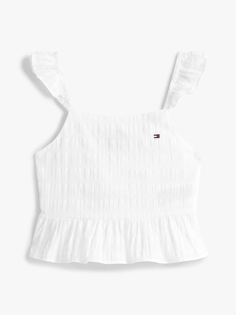 Canotta con finitura tramata e volant KG0KG08460T YBR TOMMY HILFIGER 
