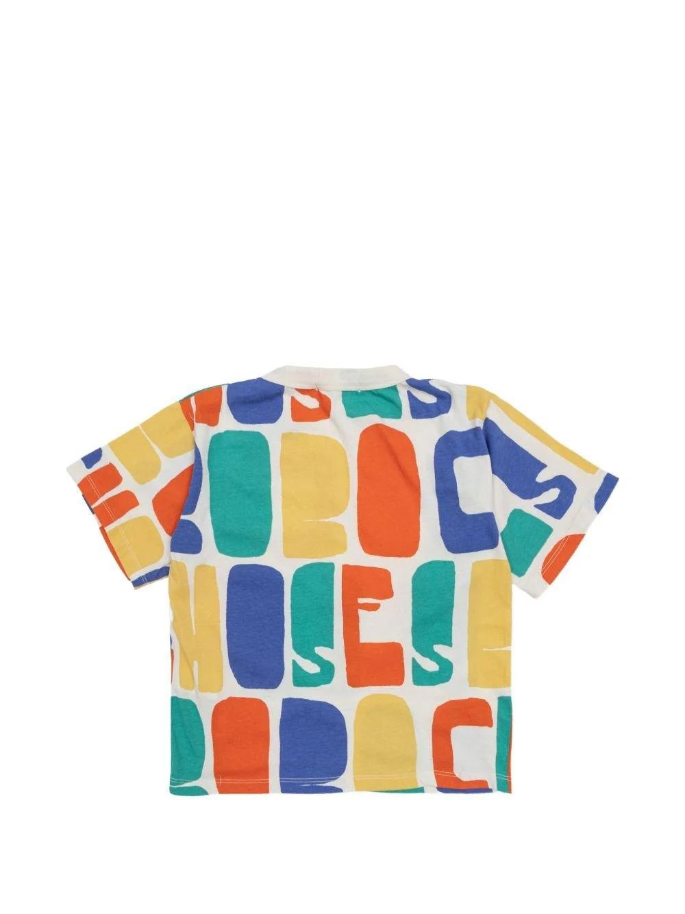 T-shirt con stampa logo all-over B126AC137 199 BOBO CHOSES 
