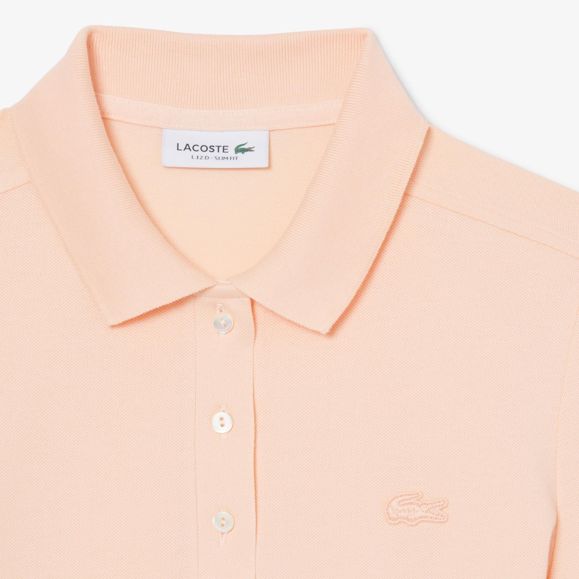 Polo da donna in piqué di cotone stretch Lacoste slim fit PF5462 BIG LACOSTE 