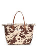 Borsa City regular in canvas con stampa muccata