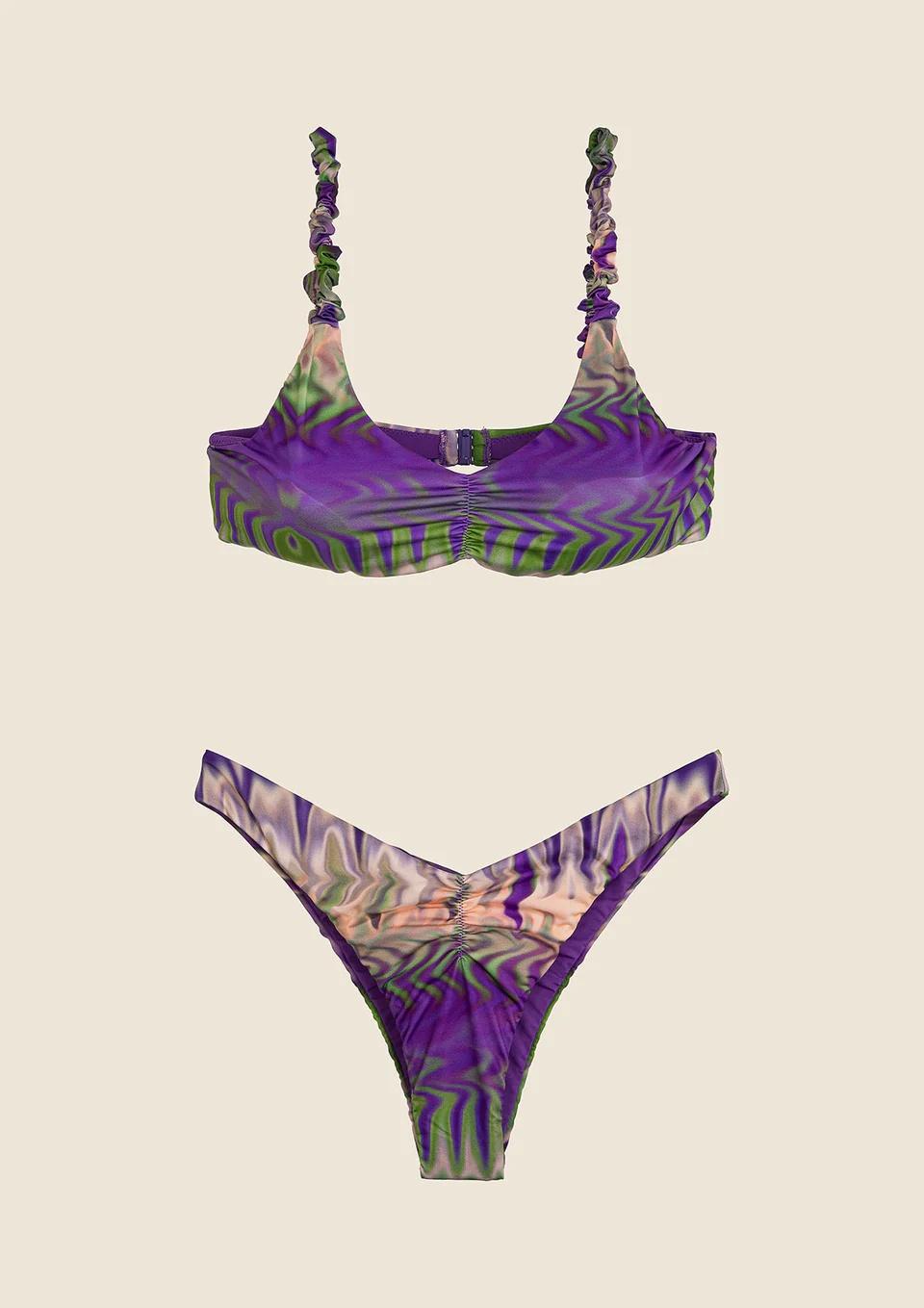 Bikini Donna Top con Slip Americano Fisso Fantasia MF250431 X20 ME FUI 