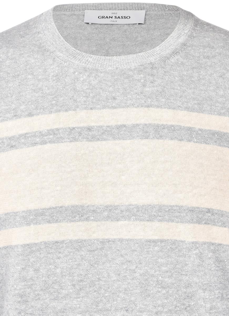 Maglione a maniche corte a righe grigio 57169/18642 065 GRAN SASSO 