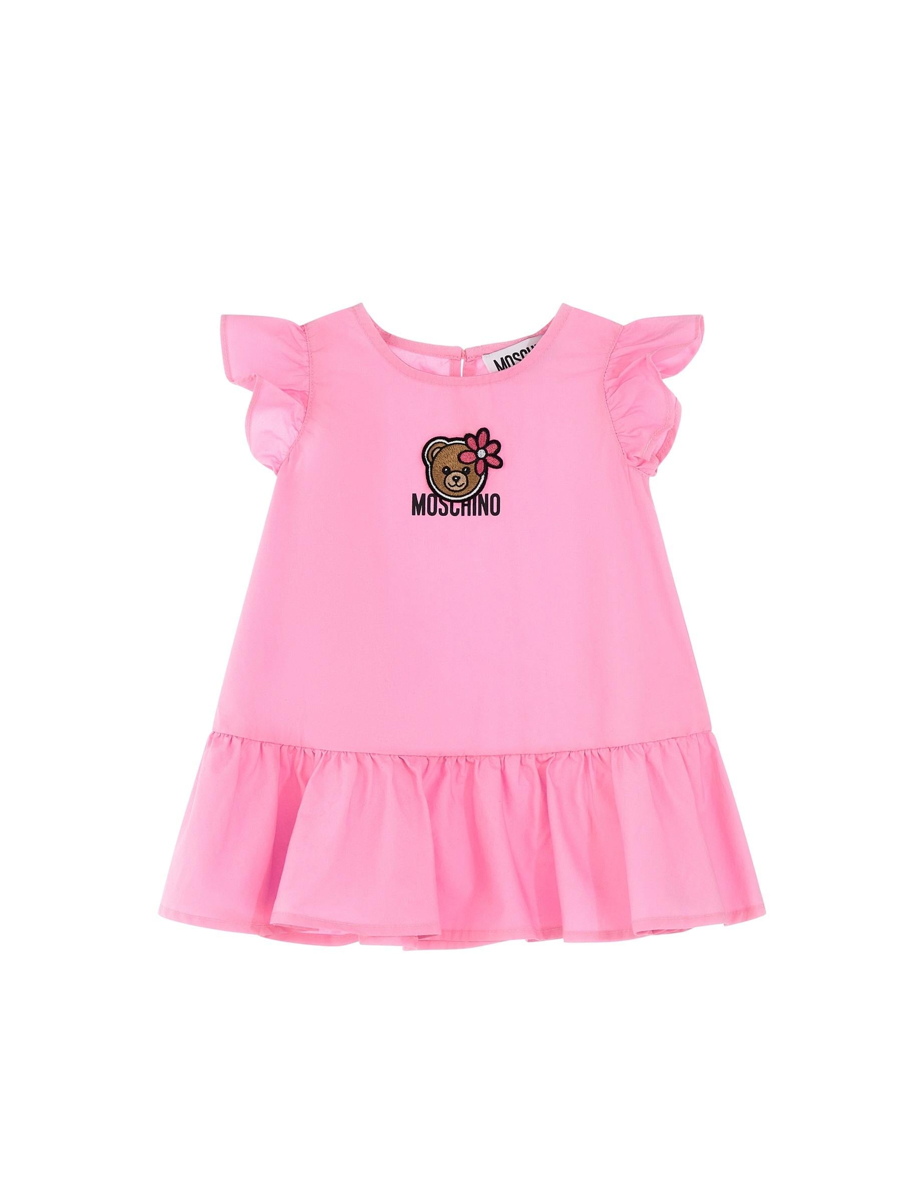Abito con ricamo Teddy MDV0D6LLA10 51473 MOSCHINO BABY 