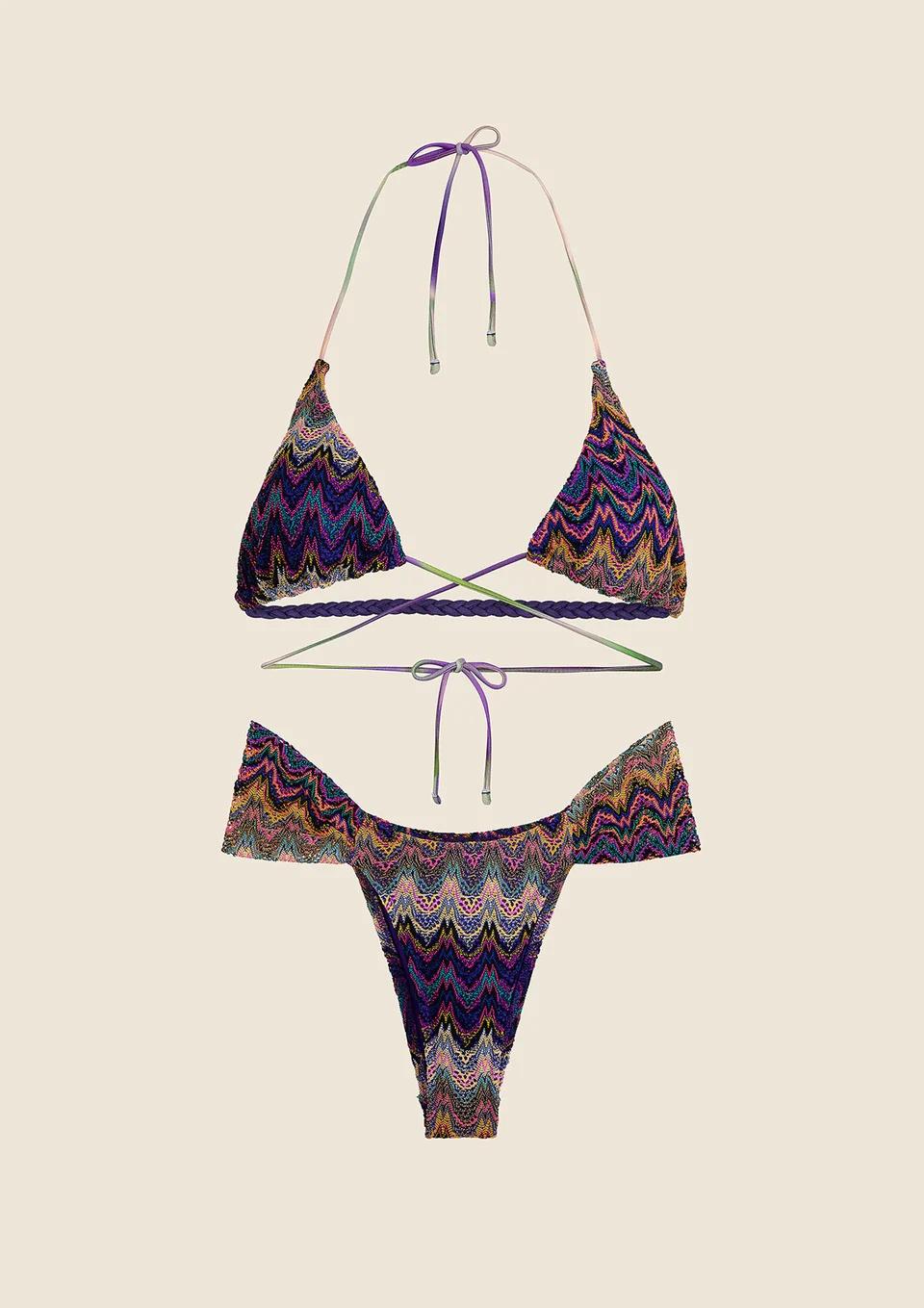 Bikini Donna Triangolo Alto con Slip Fisso Fantasia MF250411 PR ME FUI 