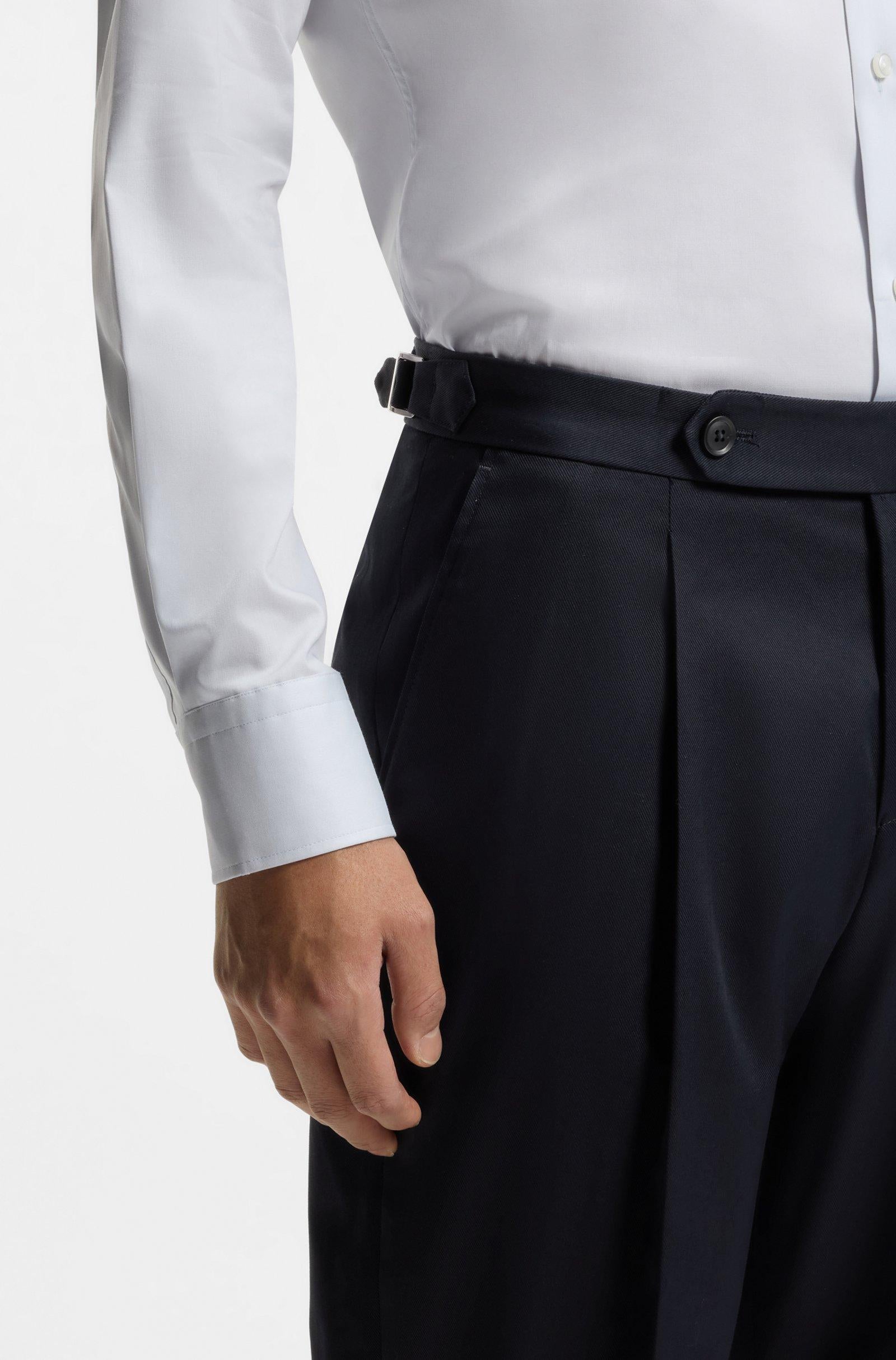 Pantaloni con fit affusolato in cotone elasticizzato 50556704 404 BOSS 