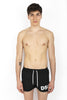 Swim boxer midi nero con logo bianco
