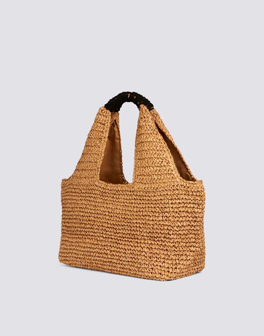Maxi bag in paper straw intrecciata AW714ABPA100 13000 SUNDEK 