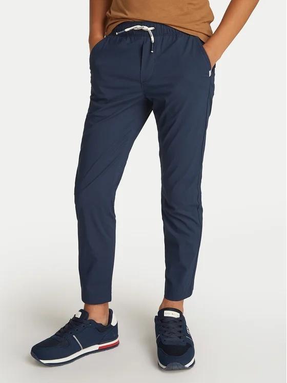 Pantaloni leggeri con motivo tramato e lacci KB0KB09306T C1G TOMMY HILFIGER 