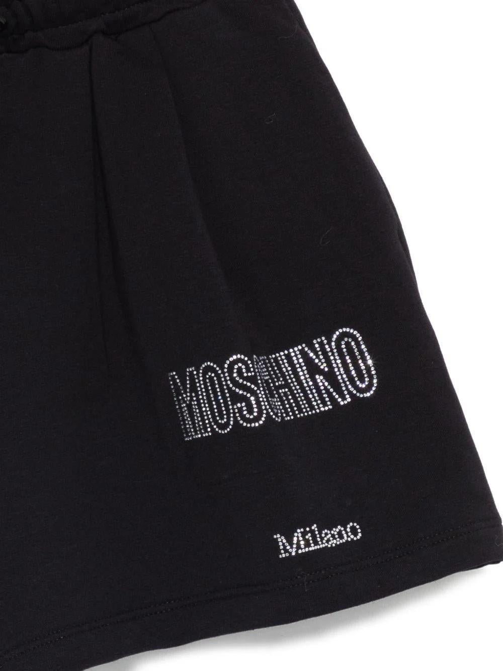 Shorts con dettagli in strass HDQ020LDA25 60100A MOSCHINO KID 