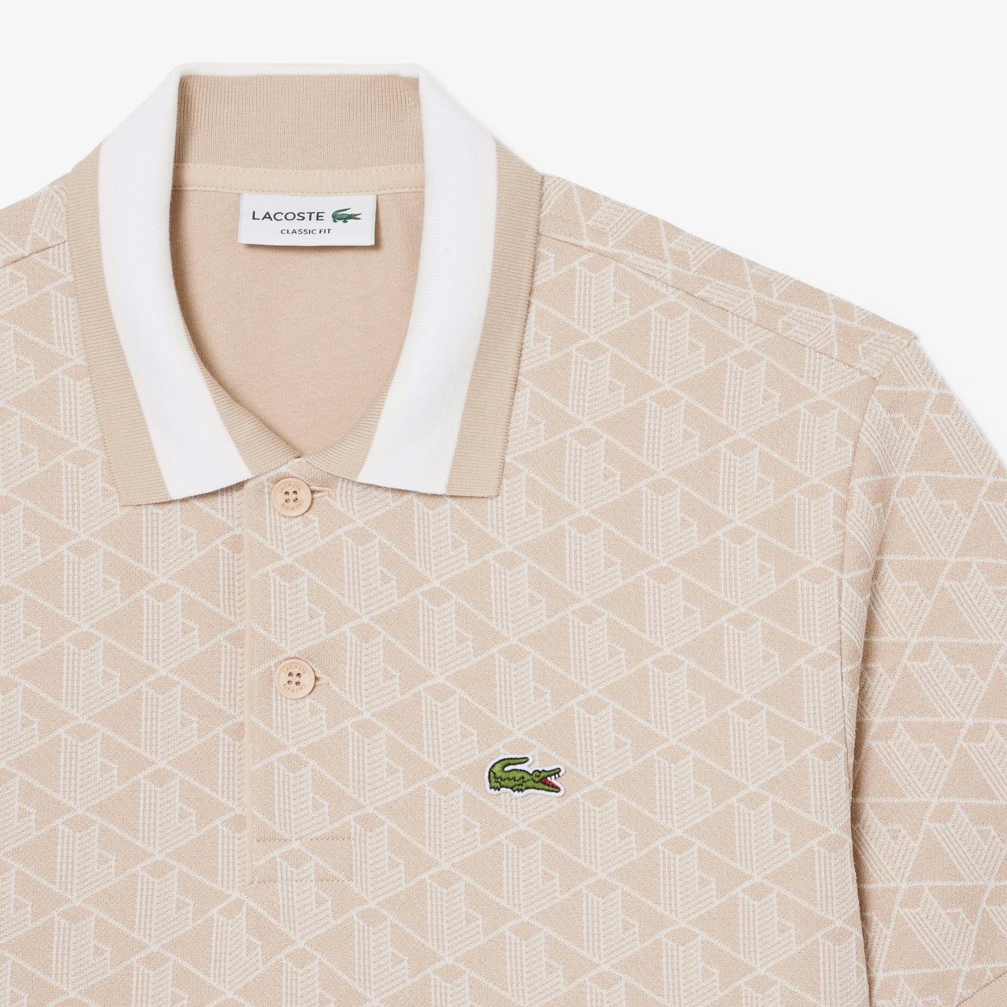 Polo dal taglio classico in jacquard con monogramma DH1417 8GI LACOSTE 