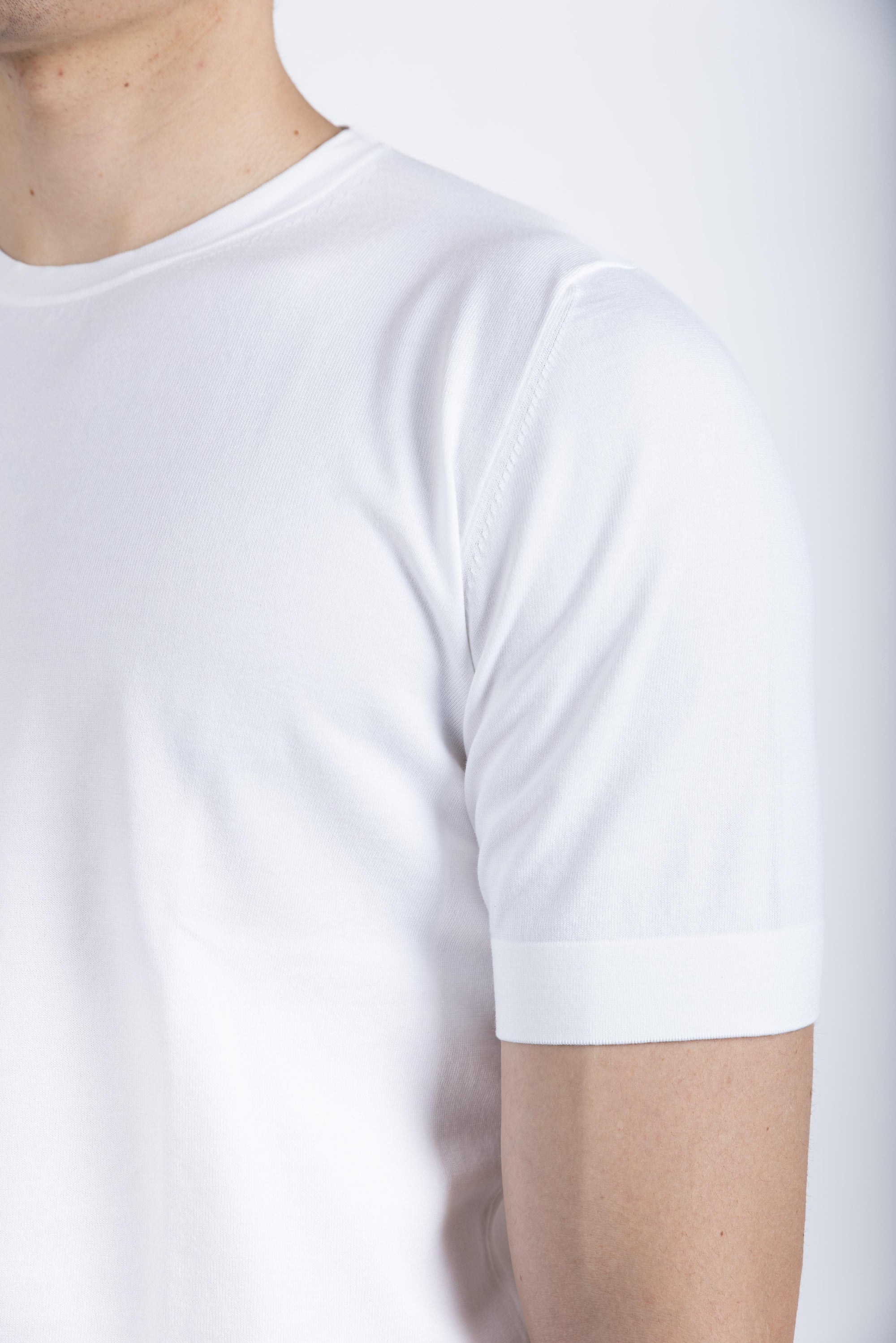 T-shirt in maglia vintage cotone organico bianco 43168/21820 001 GRAN SASSO 