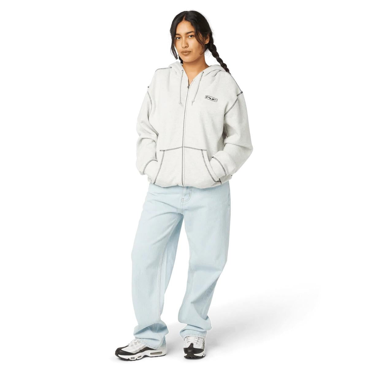 Stretch Full-Zip Hoodie PF00756 ASH HUF 