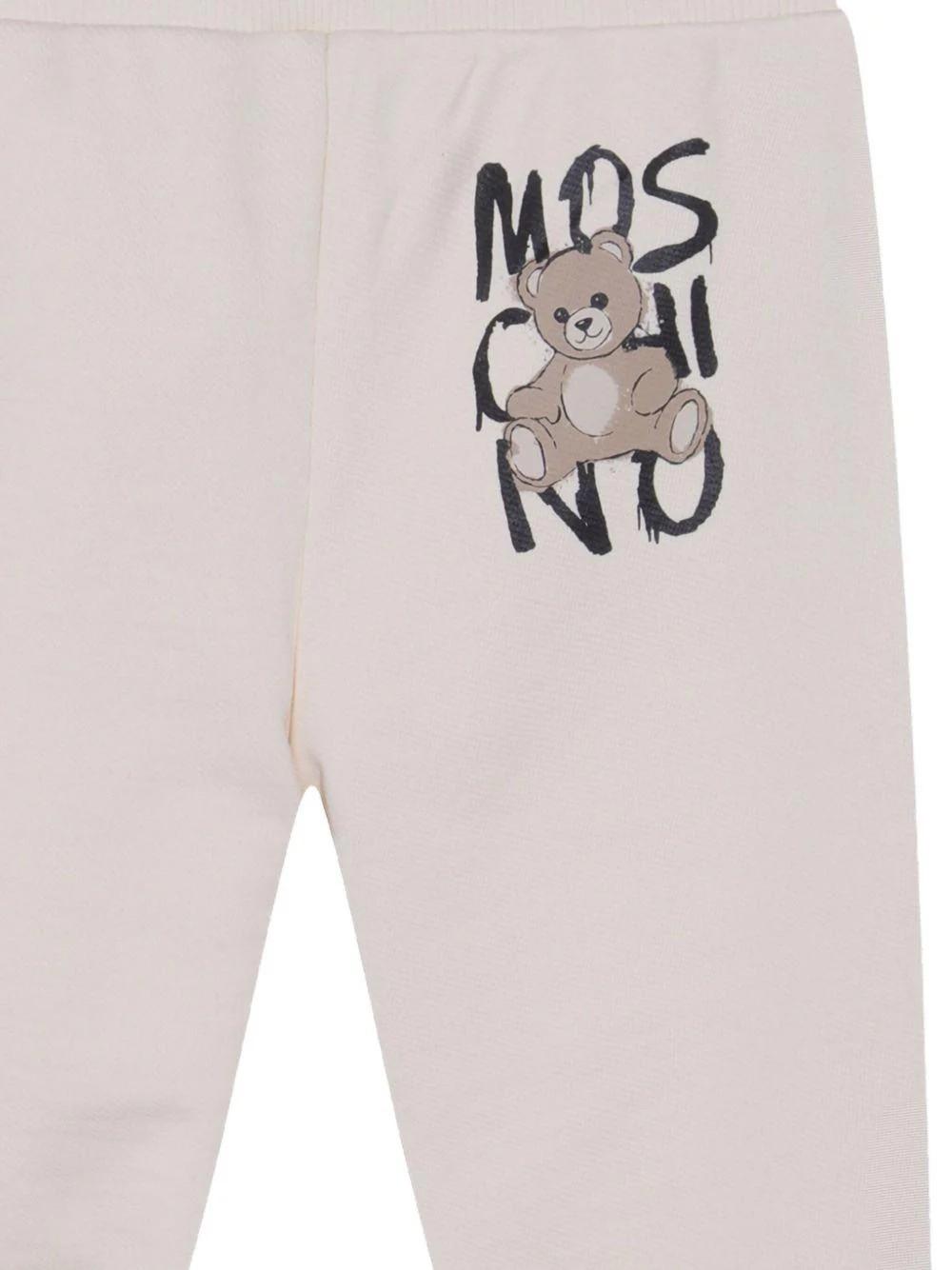 Pantaloni sportivi con stampa Teddy Bear HUP08LLCA77 10123 MOSCHINO KID 