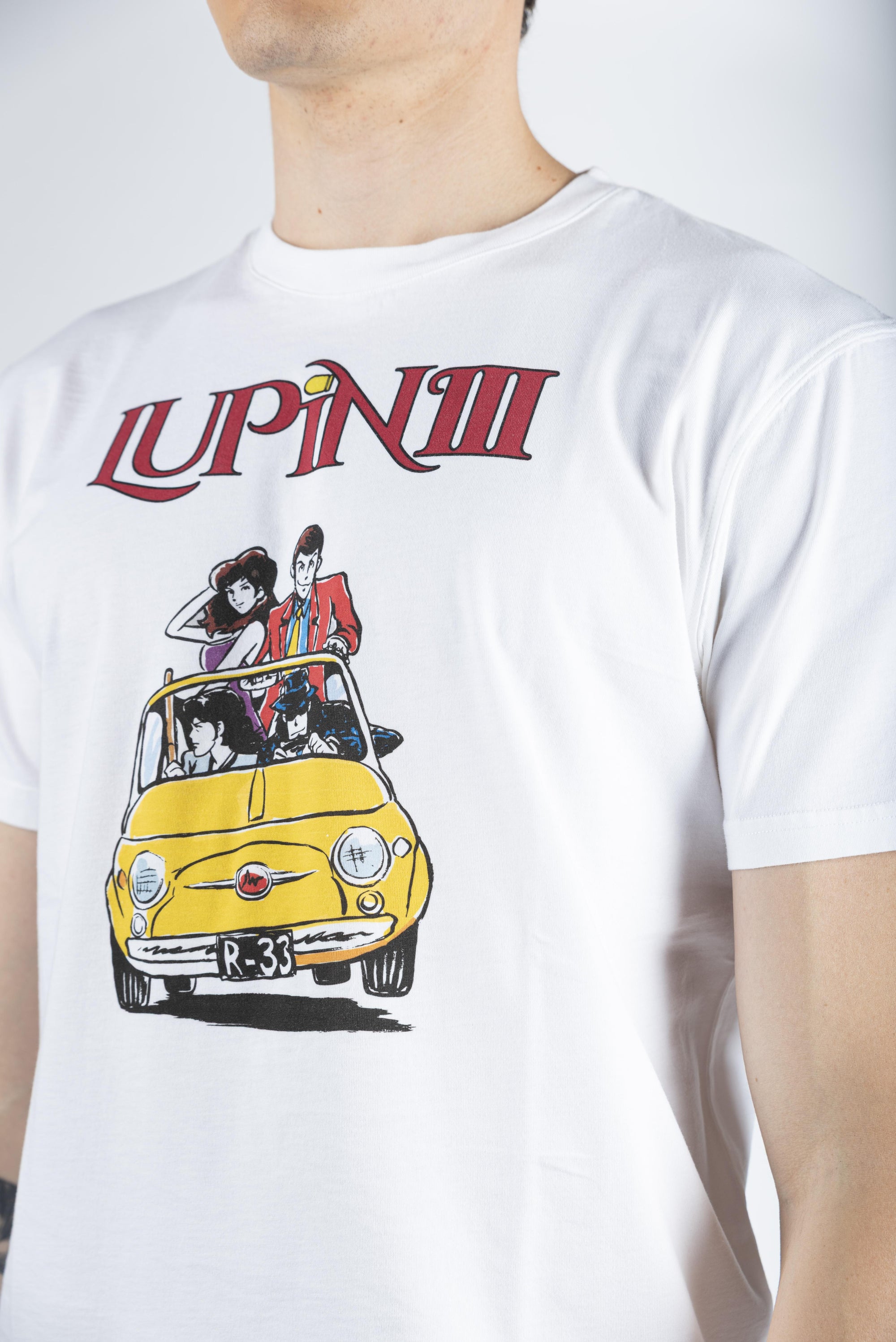 T-shirt in cotone con ricamo Lupin III bianco Special Edition TSHM001 05385H MC2 SAINT BARTH 