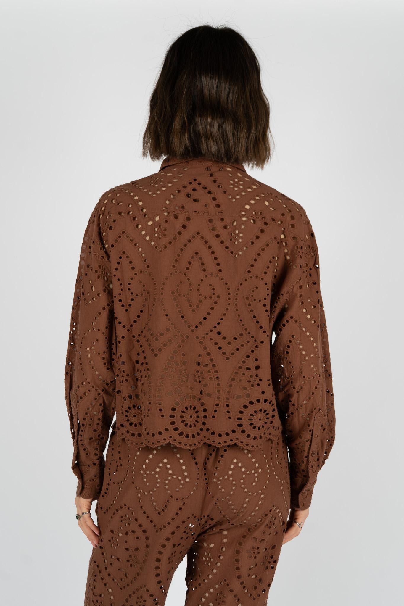 Camicia Oriane in sangallo ONE0001 01005L MC2 SAINT BARTH 